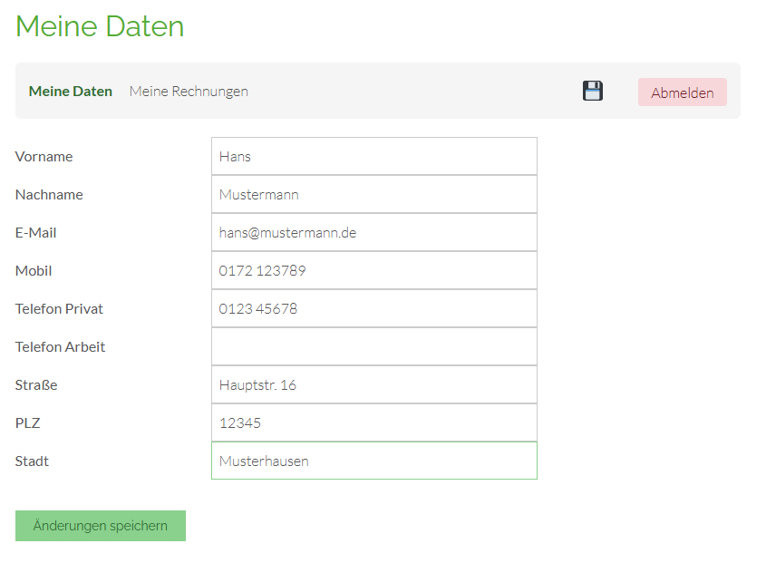 SevLink Kundenportal – Kontaktdaten einsehen und bearbeiten
